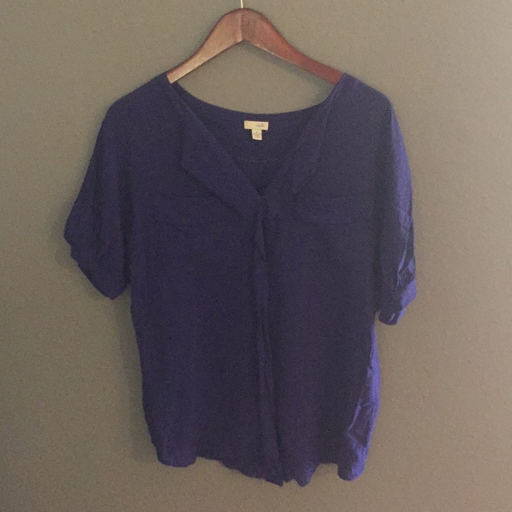Blue flowy blouse